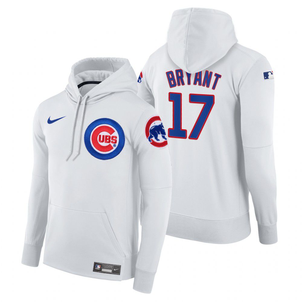 Men Chicago Cubs #17 Bryant white home hoodie 2021 MLB Nike Jerseys->chicago cubs->MLB Jersey